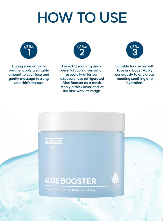 Glutanex Aloe booster concentrated anti inflammatory lightweight collagen boost soothing daily essence hypoallergenic luminous