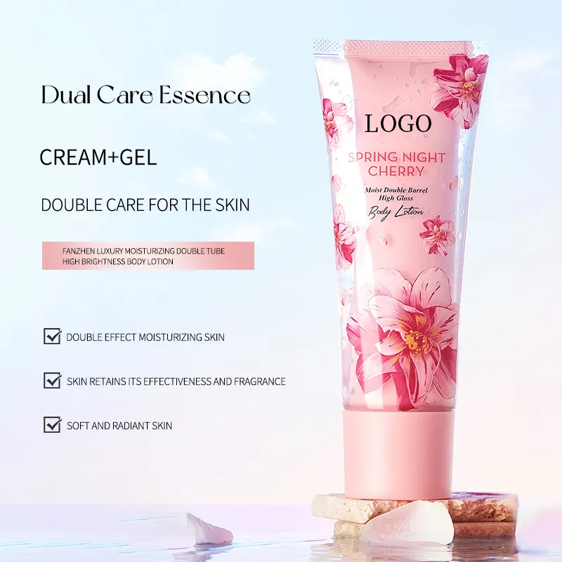 Ditong Double Tube Non-Greasy Herbal and Hyaluronic Acid Moisturizer Cherry Body Lotion