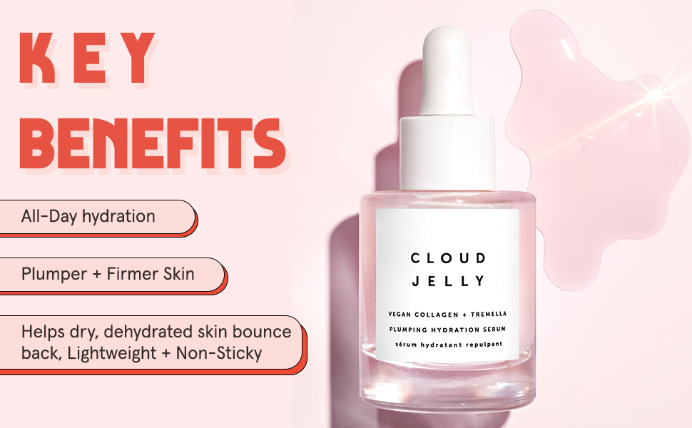 Private Label Lightweight Non-Sticky Plumping Hydration Cloud Jelly Pink Anti-Aging Whitening Face Serum for Dry Skin All-Day