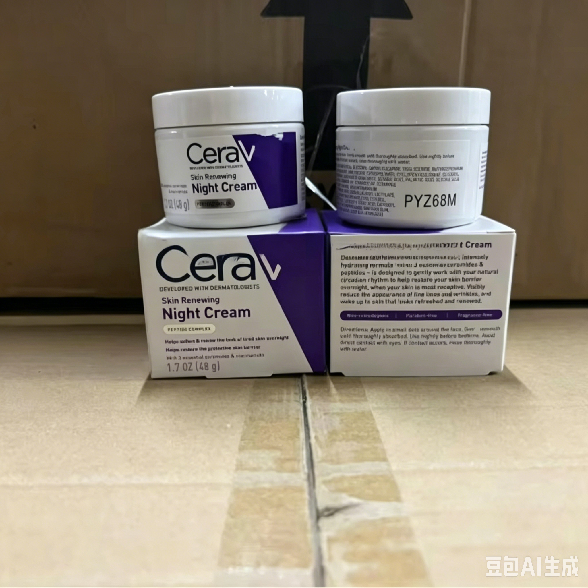Cer/aV/e Anti-Wrinkle Skin Renewing Peptide Night Cream with Fruit Oil 48g Purple Genuine Original Product Made in USA