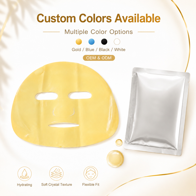 Sheet Crystal Facial Mask Full Face Fit Slipping Multiple Colors Custom Honey Scented Hyaluronic Acid Moisturizing for All Skin