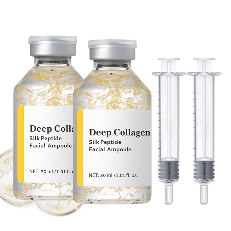 Deep Collagen Silk Peptide Lifting Ampoule Serum Korean Facial Essence Firming Wrinkle-Smoothing Hydrating Gentle Formul 30ML