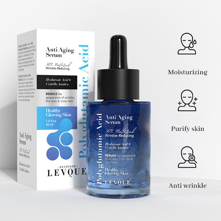 Private Label Face Serum Polyglutamic Acid Honey Moisturizing Dry Skin Reducing Fine Lines Boosting Radiance Anti-Wrinkle