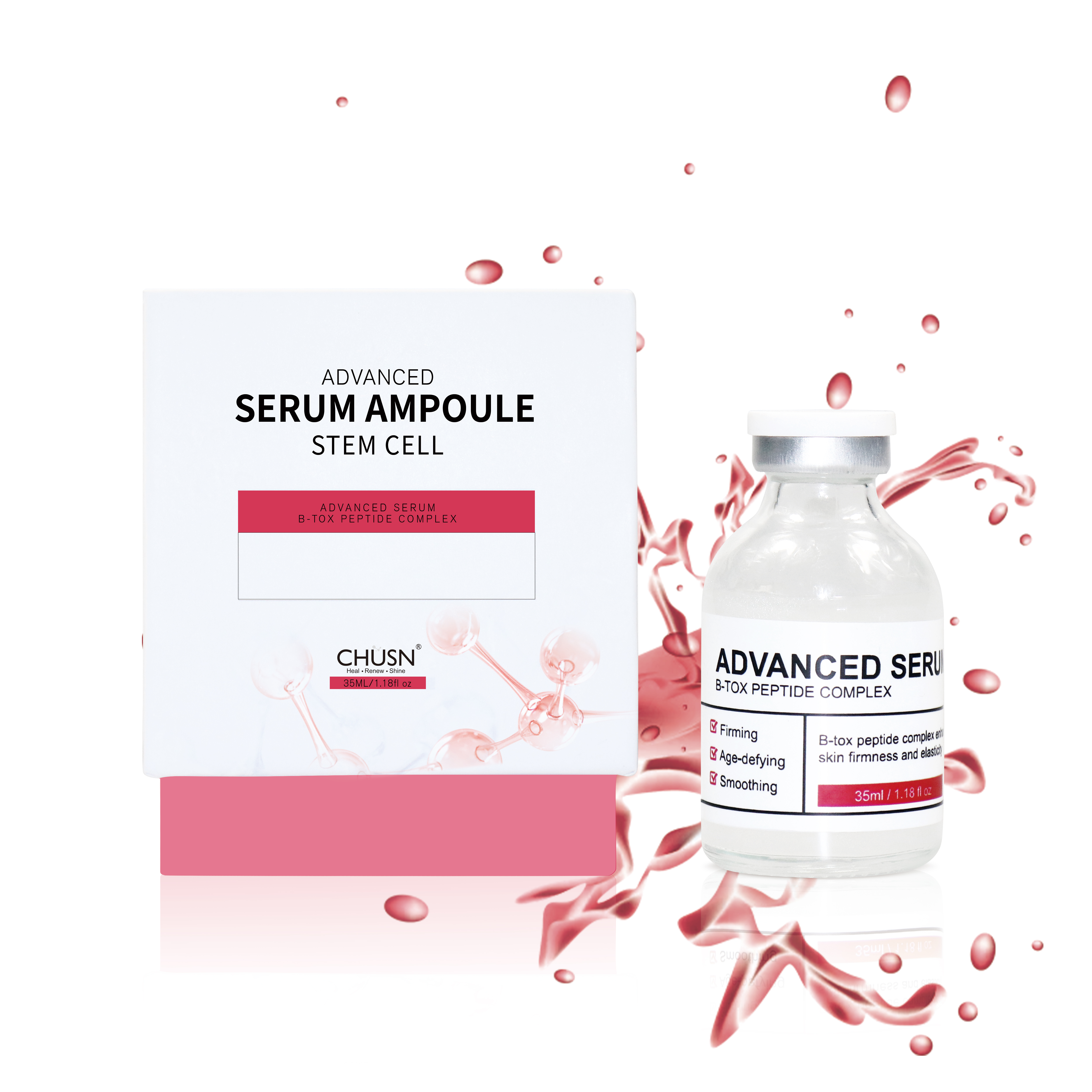 Professional B-Tox Peptide Serum Ampoule for Skin Firming &amp; Wrinkle Smoothing, Botox-Like Effect Anti-Aging Treatment for Salon