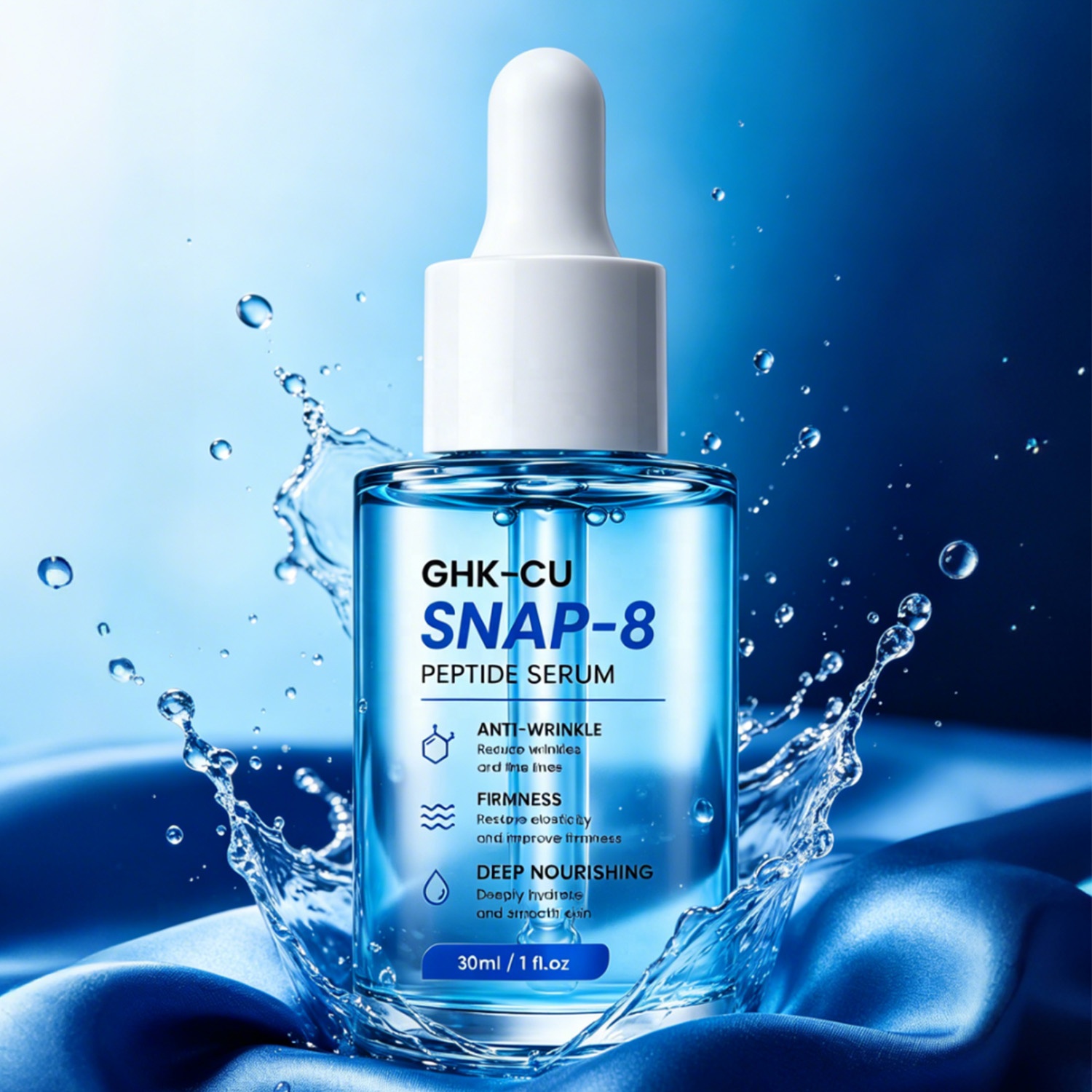 Manufacturer OEM Korean GHK-Cu SNAP-8 Peptide Serum Anti Aging Firming Repairing Vitamin C Glow Face Serum