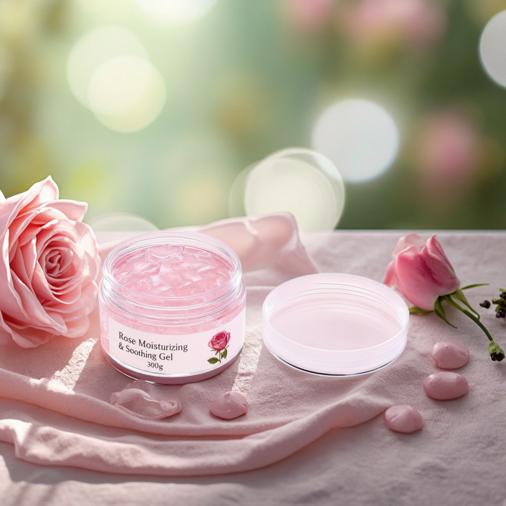 OEM/ODM Available Rose Soothing Hydrating Gel 300ml with Collagen and Peptide Ingredients for Home Use