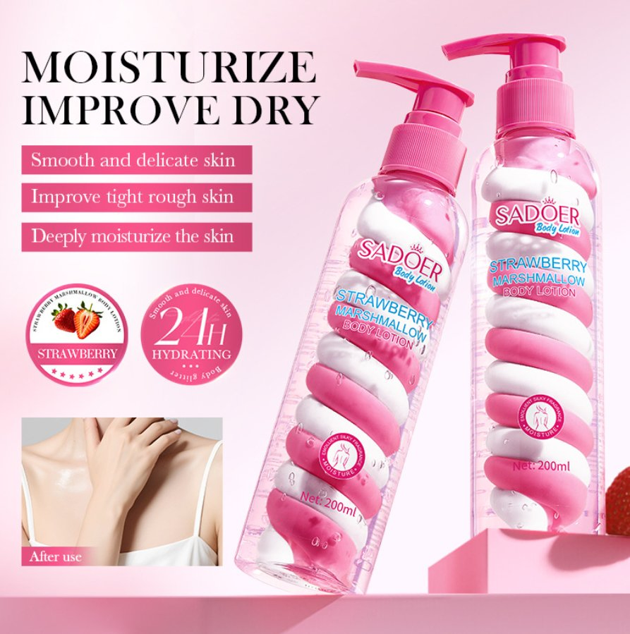 Online Sale 200ml Cotton Candy Body Milk Moisturizing Aroma Niacinamide Avocado Body Lotion with Fragrance Whitening Face Body Cream Lotion