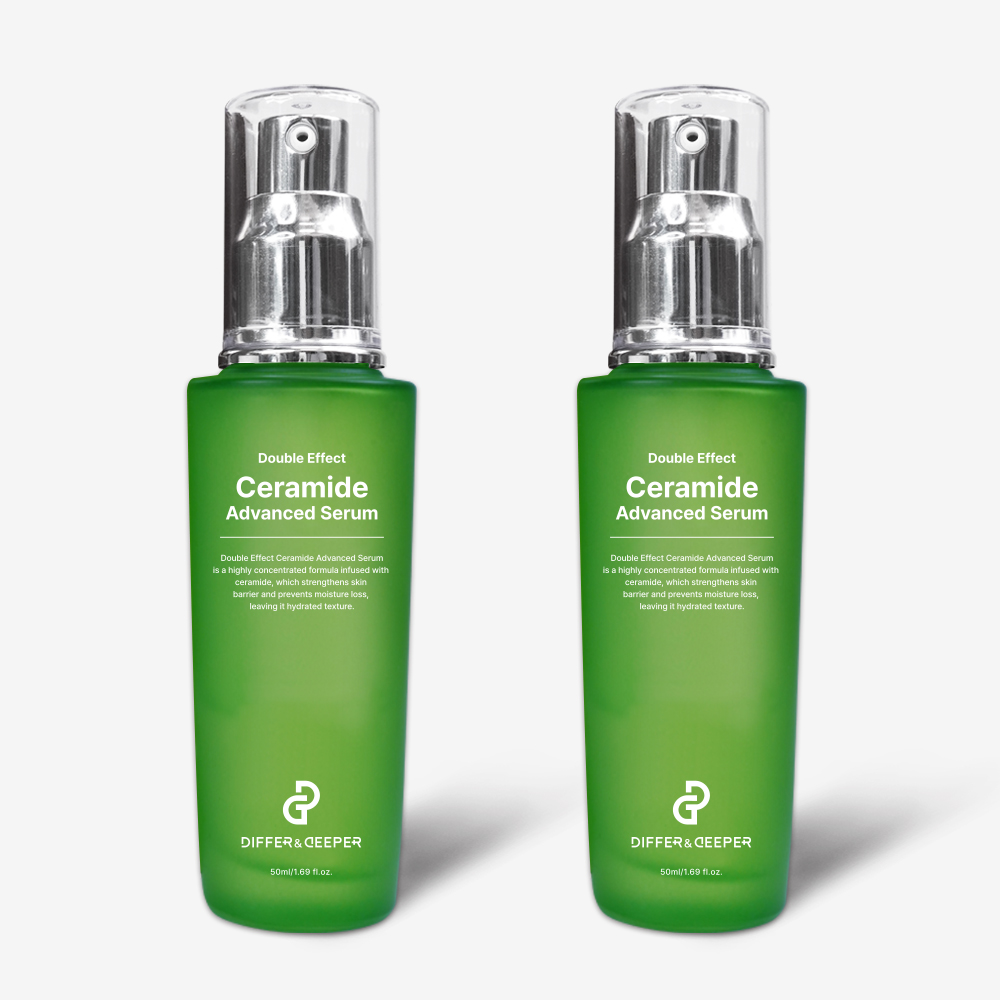 Differ&amp;Deeper Double Effect Ceramide Hyaluronic Acid Advanced Serum 50ml Damaged Skin Barrier Repair Glowing Moisturizer Face