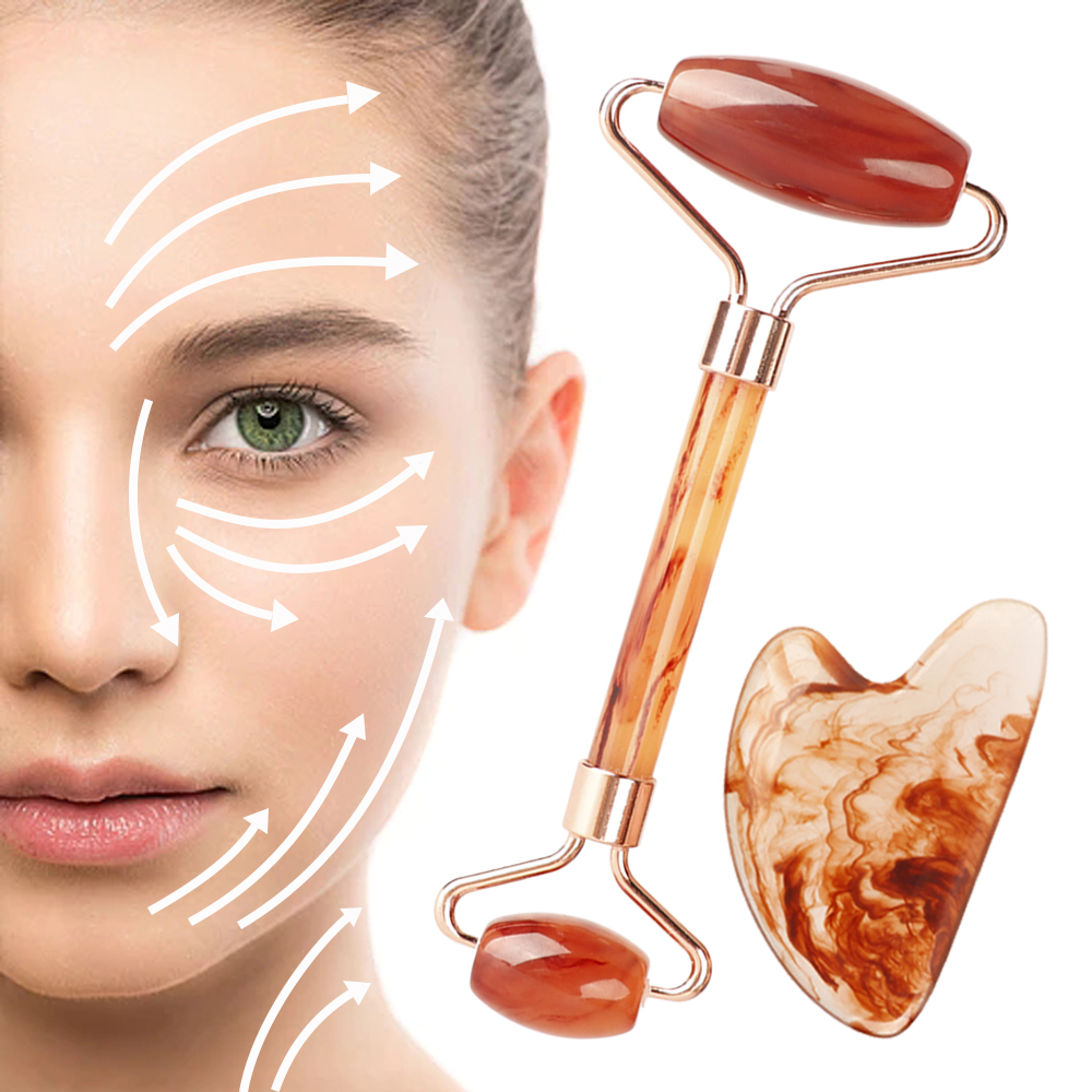 Wholesale Custom Face Resin Jade Roller Facial Lifting Massage Jade Roller for Wellness Relaxation