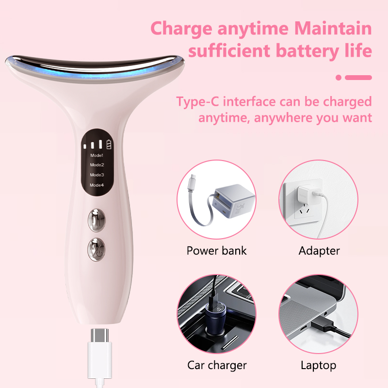 Home Handheld Neck Face Care Tool Face Slimming Tightening Lifting Multi-Frequency Massage USB Beauty Neck &amp; Face Massager
