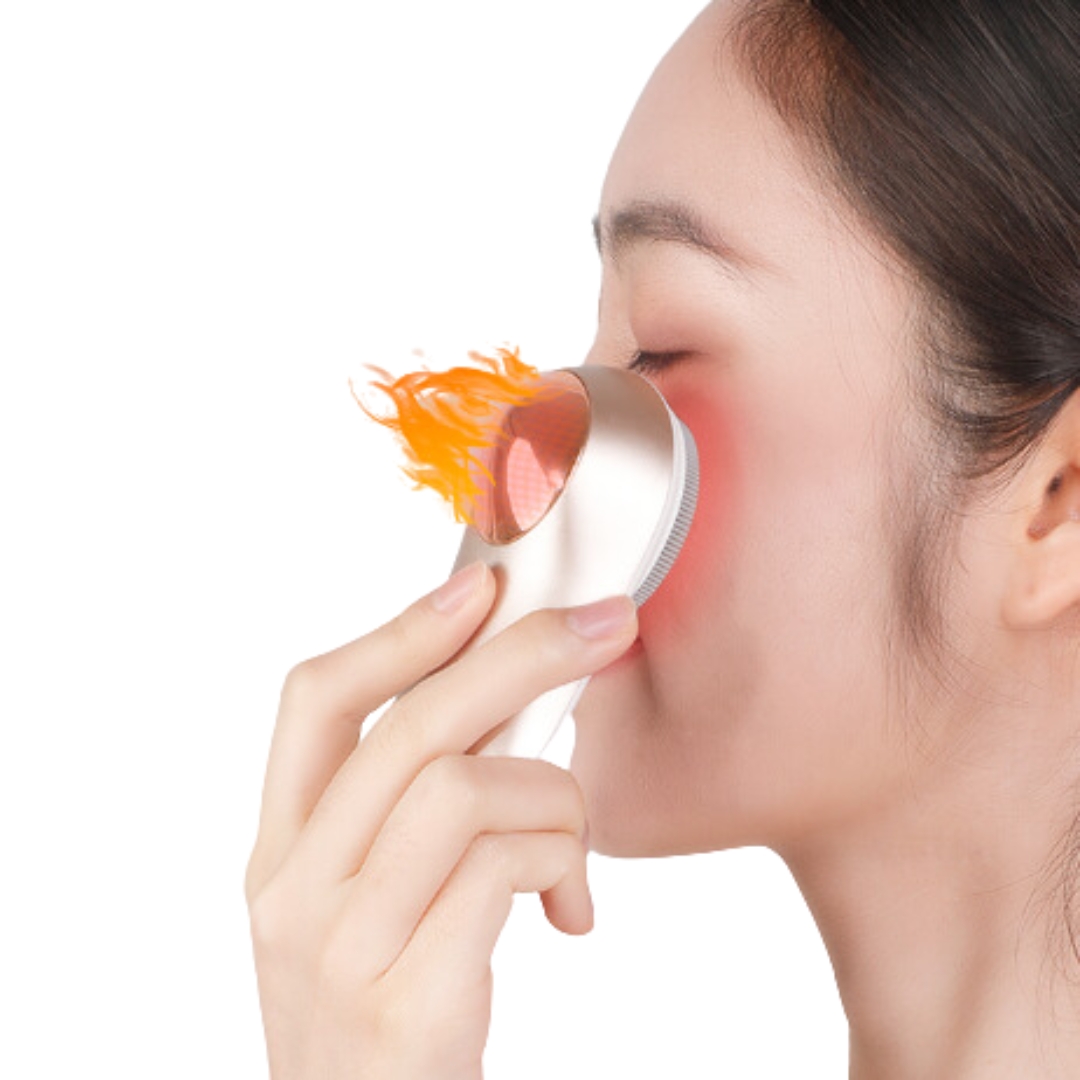 Waterproof Silicone Wireless Electric Facial Cleansing Brush Heat Vibration Massager for Deep Pore Cleaning Ionic Household