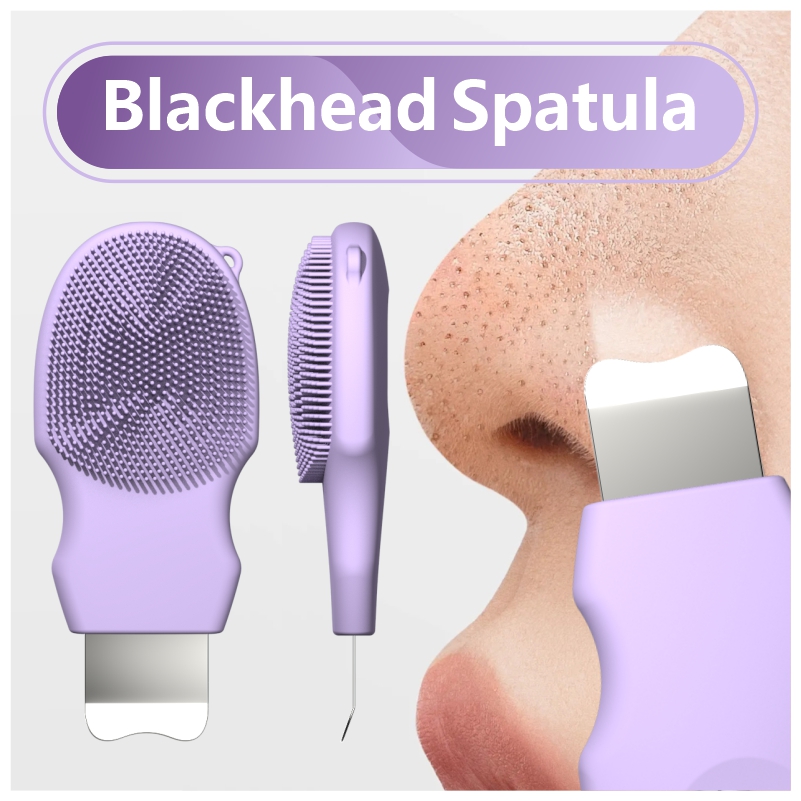 2 1 Double Head Manual Blackhead Remover Silicone Waterproof Face Scrubber Skin Spatula Deep Cleansing Exfoliation Home Use All