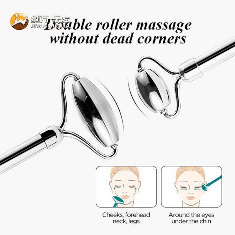 Jiwan Lejia Custom Logo Skin Facial Roller Scraping Guasha Metal Stainless Steel Gua Sha Massage Health Care Tool