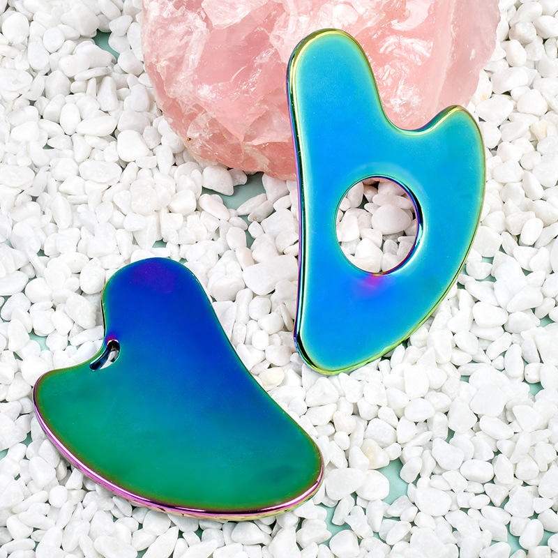 Custom Logo Heart Shaped Body Sculpting Skin Guasha Scraping Massage Tool Cheap Rose Gold Stamp Logo Metal Face Gua Sha