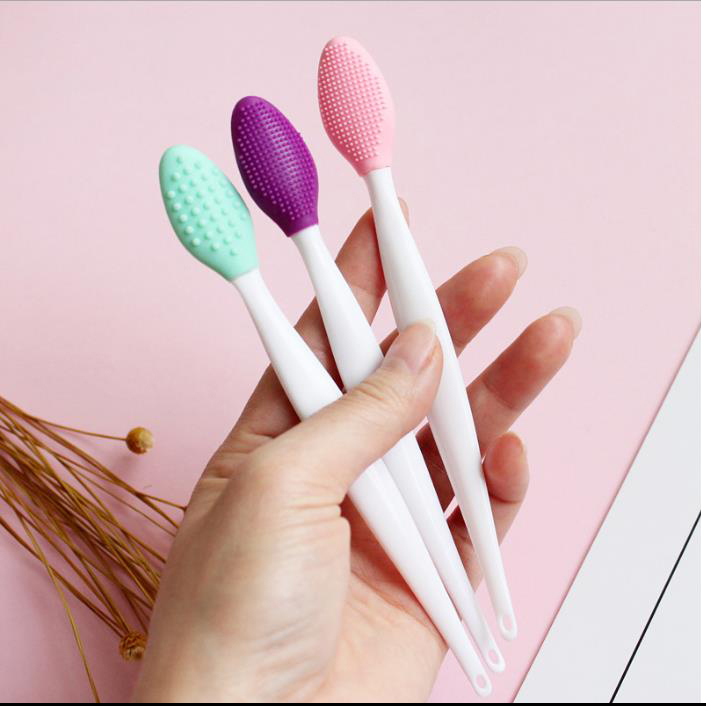 Beauty Skin Care Double-Sided Silicone Brush Blackhead Removal Exfoliating Nose Clean Lip Brush Tool Scrub Brush