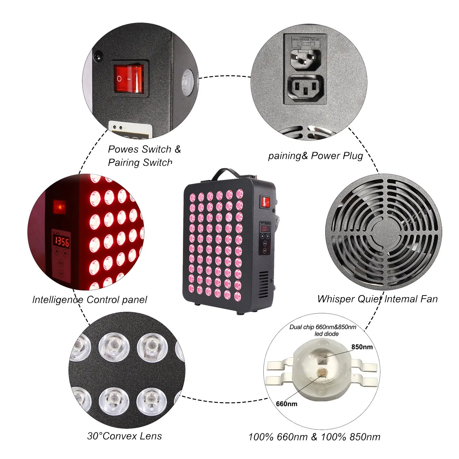 Rlttime Best Sale Top Quality Fat Loss Home Use Facial Photon Portable LED Red Light Therapy Device Handheld Facial Panel
