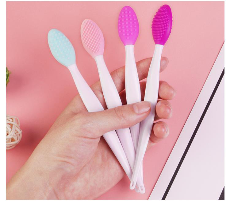 Beauty Skin Care Double-Sided Silicone Brush Blackhead Removal Exfoliating Nose Clean Lip Brush Tool Scrub Brush