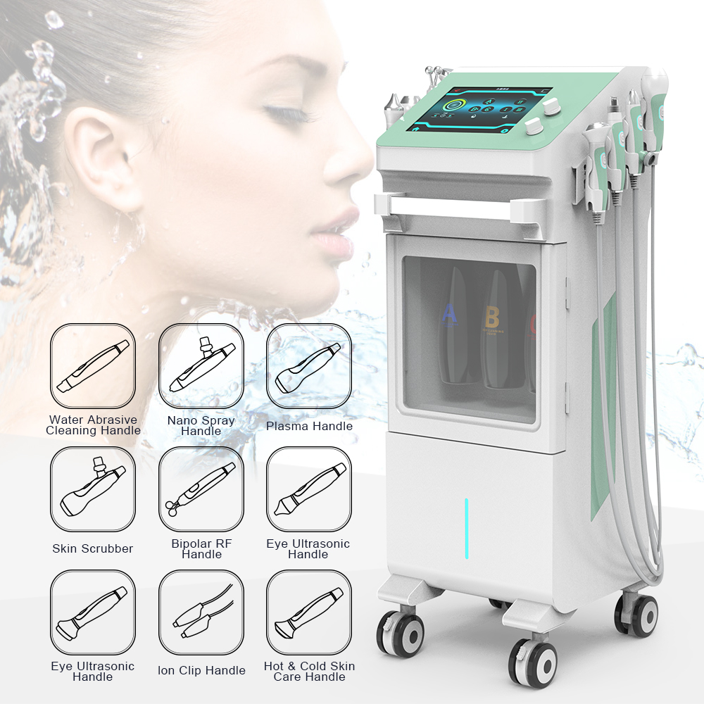 9 in 1 Hydro Dermabrasion Hydra Aqua Facial Cleansers Facial Machine Microcurrent Jet Peel Face Maskss Beauty Spa Equipment