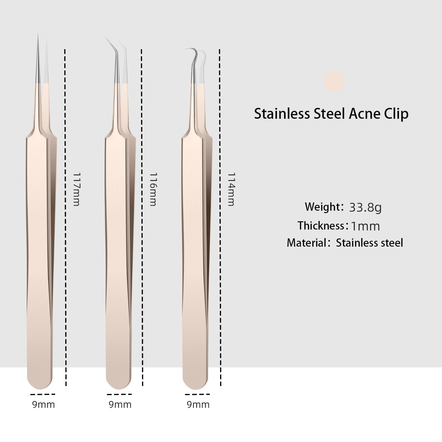 Wholesales Stainless Steel Acne Clip Set Acne Needle Blackhead Remover Comedo Extractor Tools