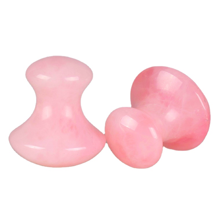 Mushroom Shape Rose Quartz Gua Sha Jade Eye Massage Facial Tool Face Lift Remove Wrinkles Massager
