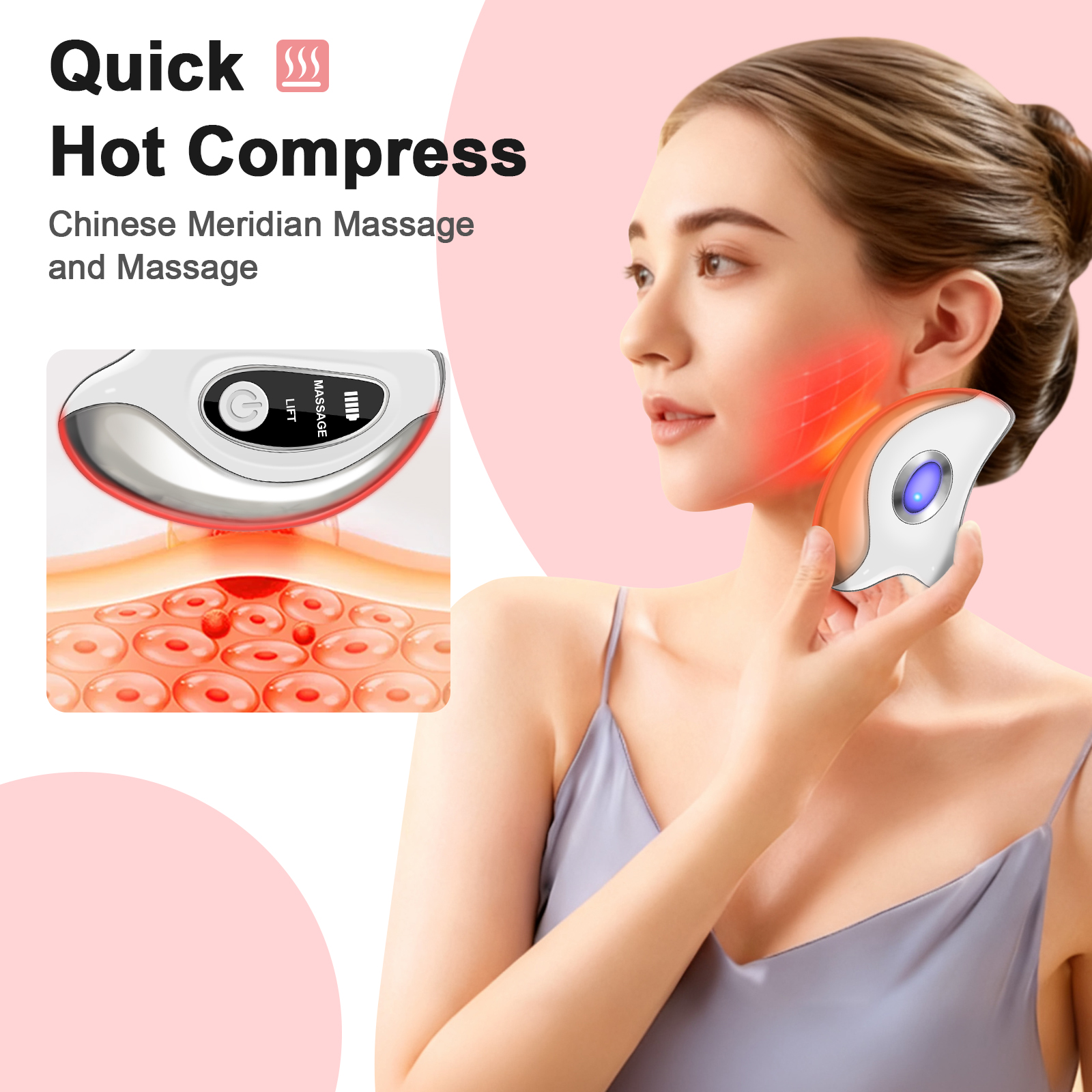 Gua Sha Microcurrent Vibration Face Massager Wrinkle Face Lift Guasha Facial Tool Electric Gua Sha Device