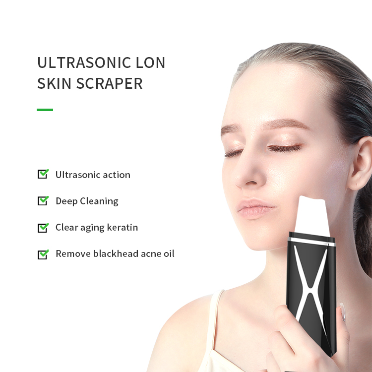Portable Skin Care Blackhead Remover Exfoliator Spatulas Facial Pore Cleaner Machine Ultrasonic Ion Skin Peeling Scrubber