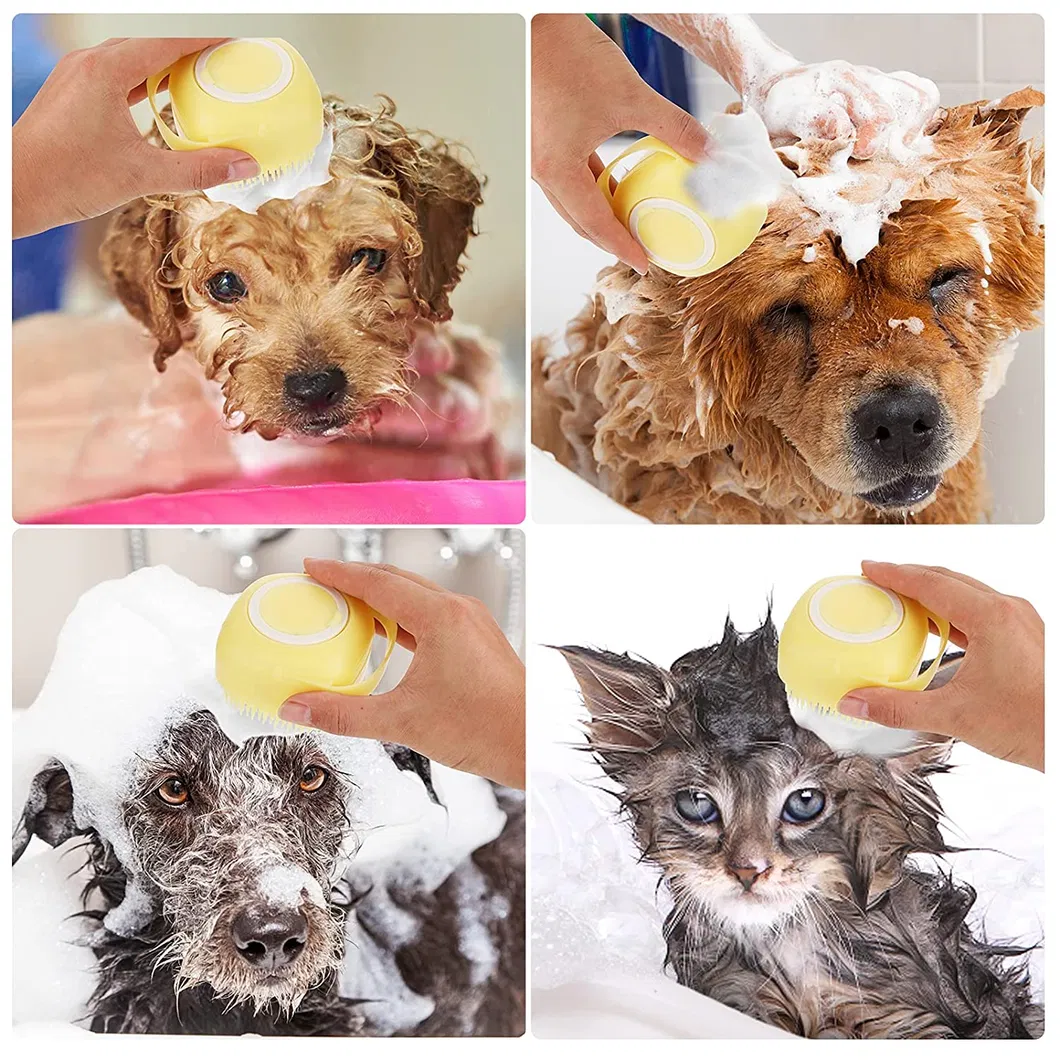 Custom Logo Kids Massage Hair Women Scalp Detangling Brush Silicone Shampoo Brush Pet Bath Brush
