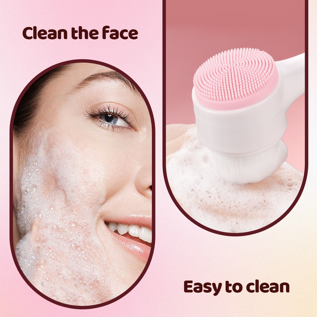 Double-sided Manual Cleaning Brush, Fine Bumps Can Deeply Clean Pores, Facial Massage Tools.