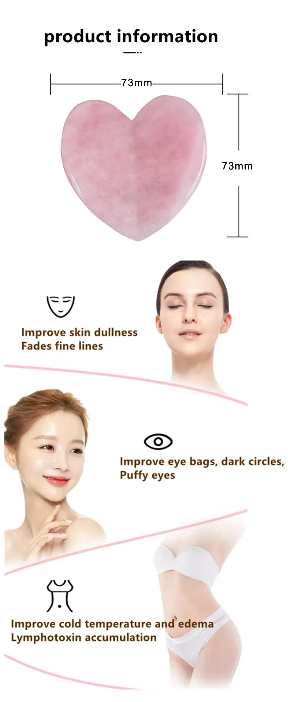 Beauty Gift Heart Shape 3D Gua Sha Bian Black Gua Sha Facial Massage Tools Black Spike Heart Shape 3D Guasha Stone Tools