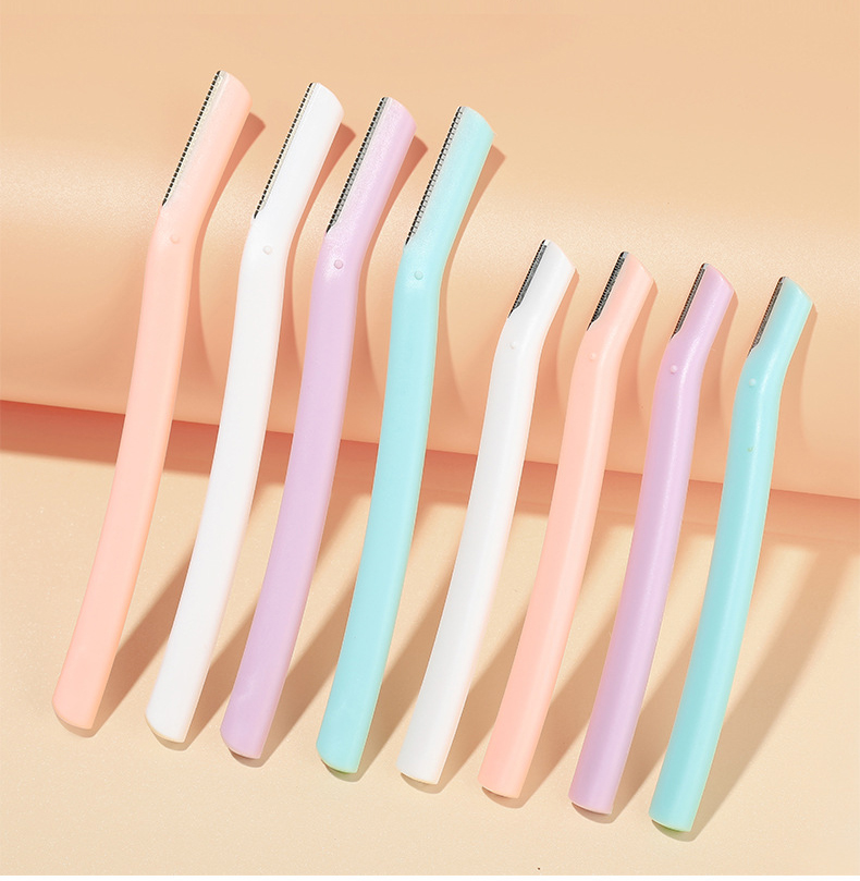 Custom Logo Eyebrow Trimmer with Dermaplaning Tools Exfoliating Facial Razor for Women and Men Hair Removal Blade