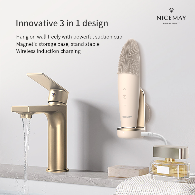 For Hot Selling IPX7 Waterproof Medical Silicone Facial Cleansing Brush Pore Cleaner Skin Rejuvenation Vibration Heat for