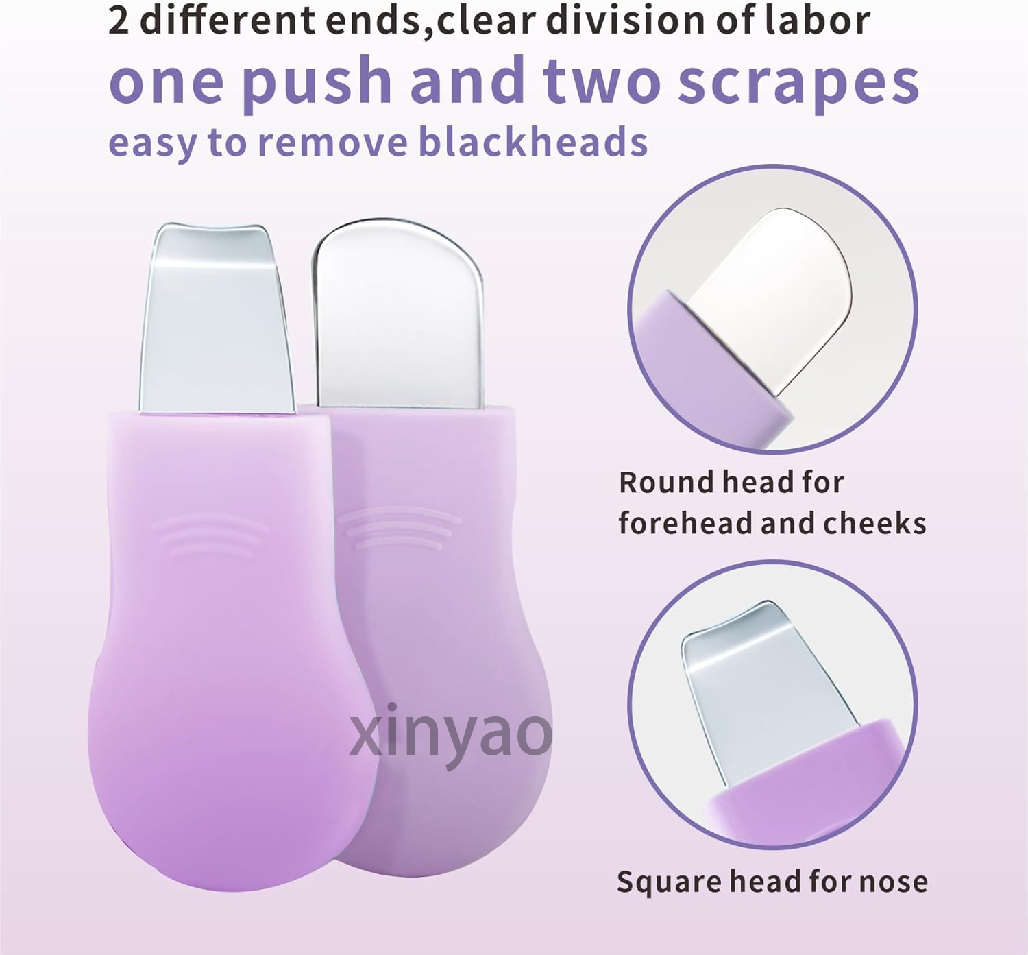 Custom Logo 2-in-1 Black Head Remover Pore Cleaning Mask Applicator Spatula Face Scrubber Skin Care Cleaning Bath Scrubbers