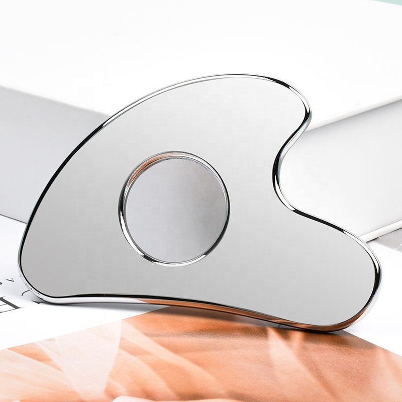 Custom Logo Heart Shaped Body Sculpting Skin Guasha Scraping Massage Tool Cheap Rose Gold Stamp Logo Metal Face Gua Sha