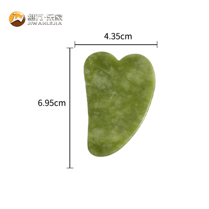 Jiwan Lejia Custom Face Green Jade Gua Sha Skin Guasha Scraping Massage Lift Tool for Facial Body