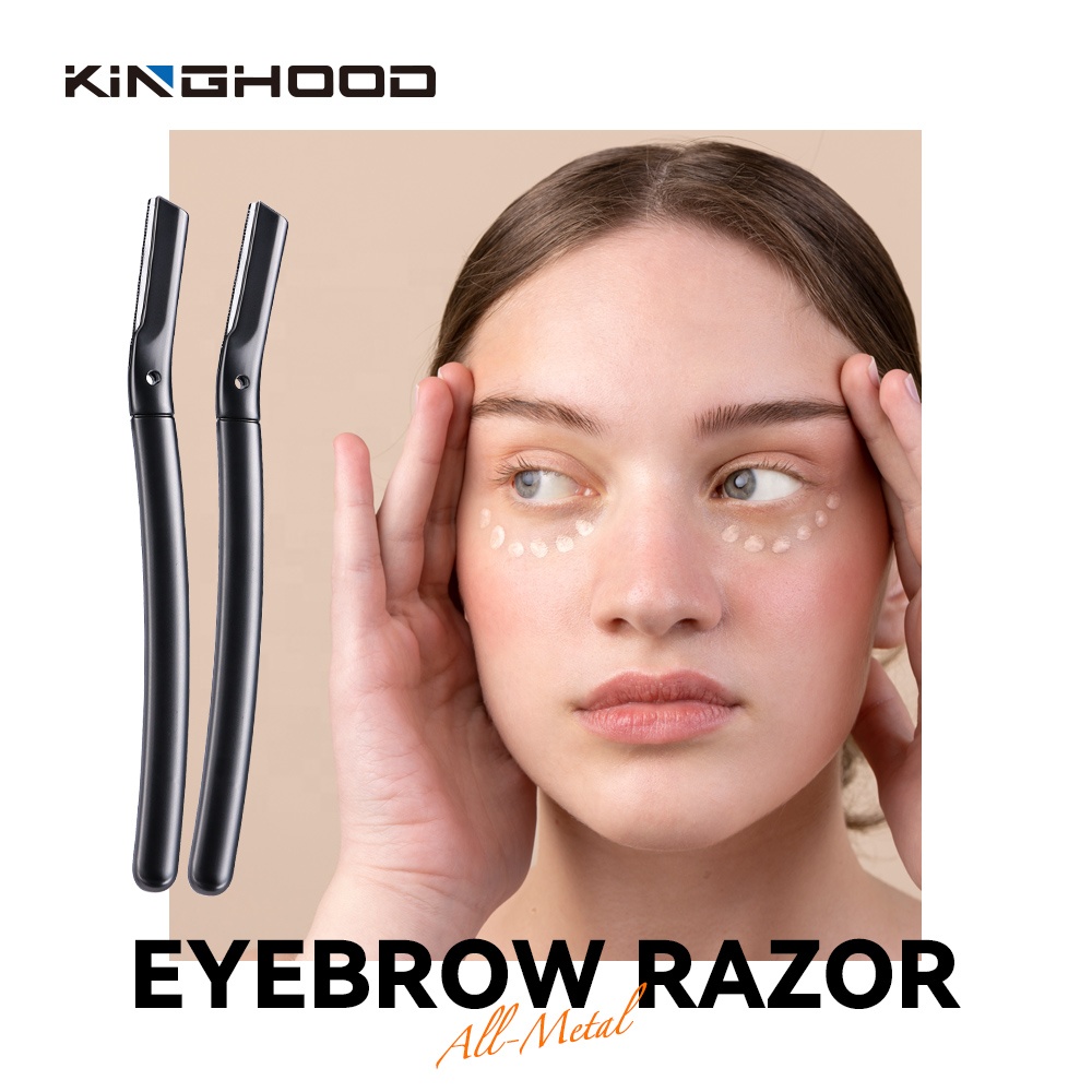 Custom Logo Eco Friendly Dermaplaning Tool Single Edge Blade Stainless Steel Eyebrow Shaver With Precision Cover