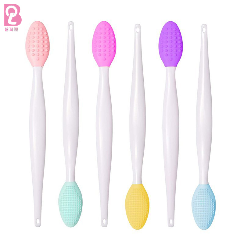 Double Side Silicone Lip Scrub Exfoliator Brushes Reusable Soft Nose Cleaning Brush for Makeup Mask Usage Compatible Schminke