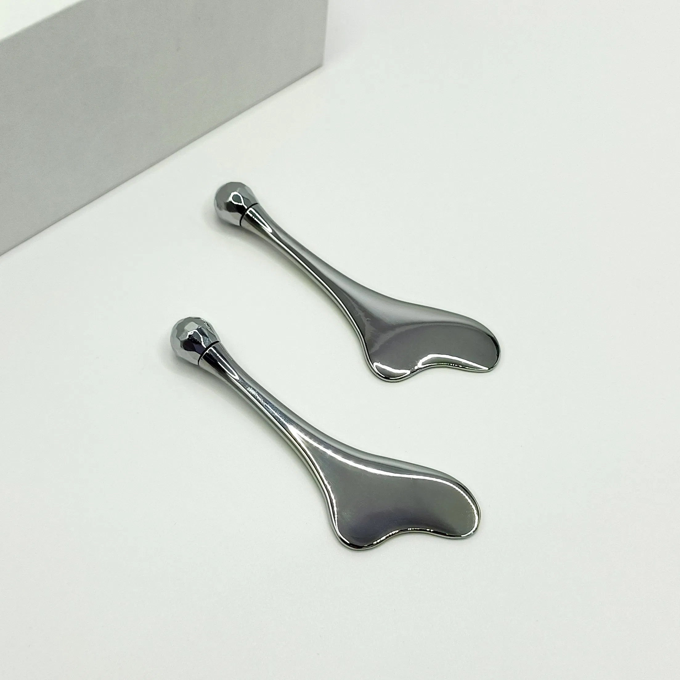 Custom Anti Aging Facial and Eye Roller Gua Sha 3D Skin Care Tools Meta Ice Massager Metal Face Roller