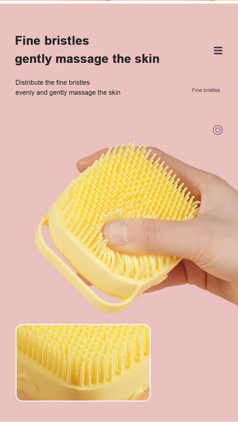 Custom Logo Kids Massage Hair Women Scalp Detangling Brush Silicone Shampoo Brush Pet Bath Brush