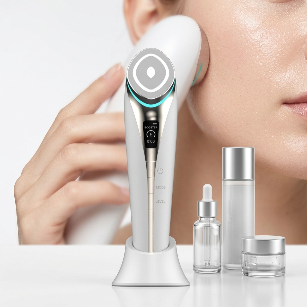 Facial Beauty Device Electroporation Microcurrent Lifting Hot/Cold Compress Skin Rejuvenation Anti-Aging USB Rechargeable TFT
