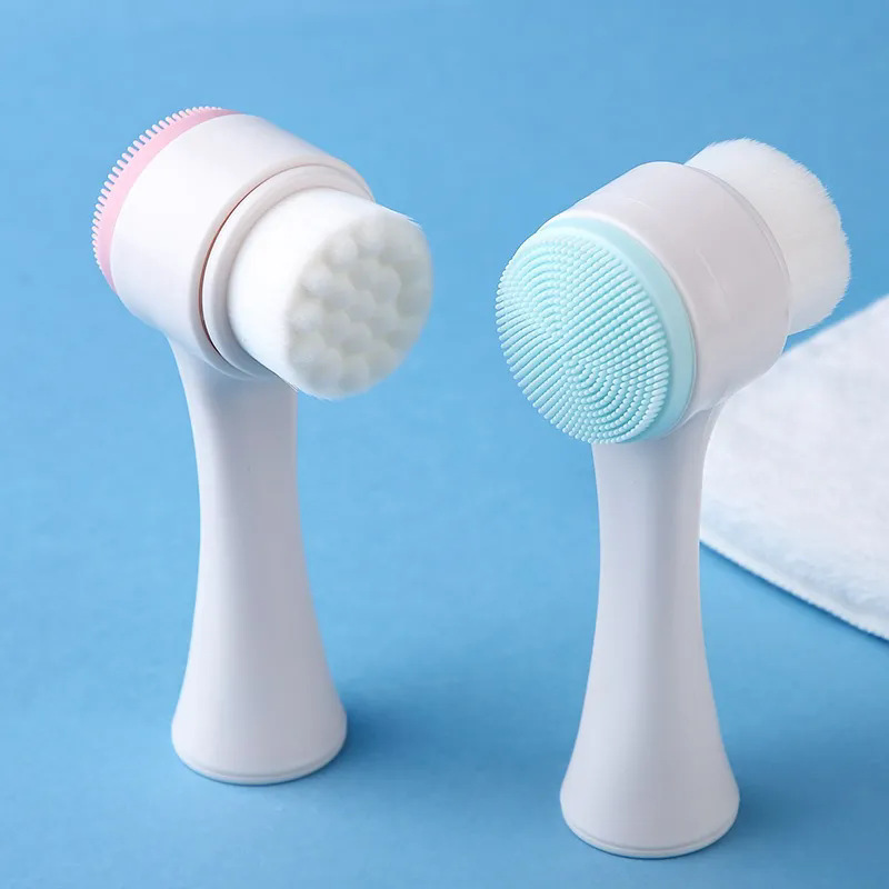 Double-Sided Soft Silicone Face Washing Brush 3D Manual Facial Cleansing Tool Massage Makeup Tools Cleaner
