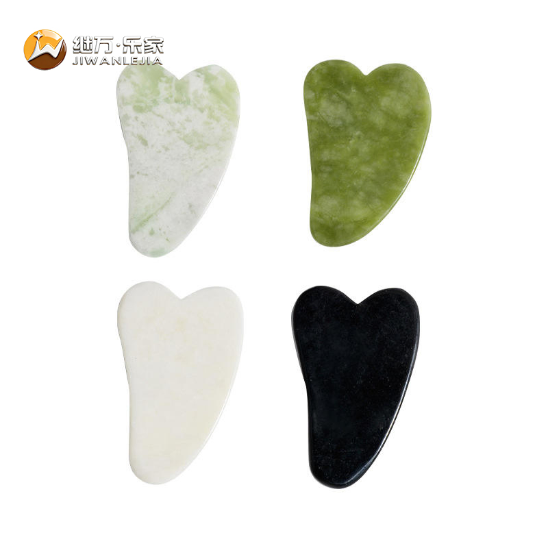 Jiwan Lejia Custom Face Green Jade Gua Sha Skin Guasha Scraping Massage Lift Tool for Facial Body