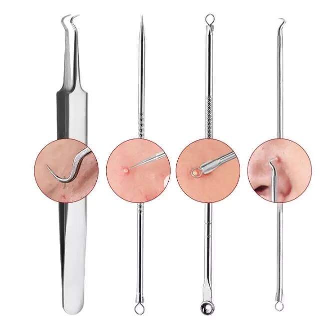 5 PCS Blackhead Remover Kit Comedones Extractor for Acne Removal Blemish Whitehead Popping Zit Nose Face Tools Acne Treatment