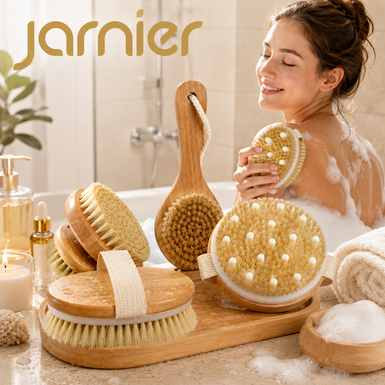 OEM Custom Logo Oval Simple Wooden Bamboo Body Scrubber Brush Vegan Sial Dry Skin Brushing Natural Massage Bath Sponge Loofah
