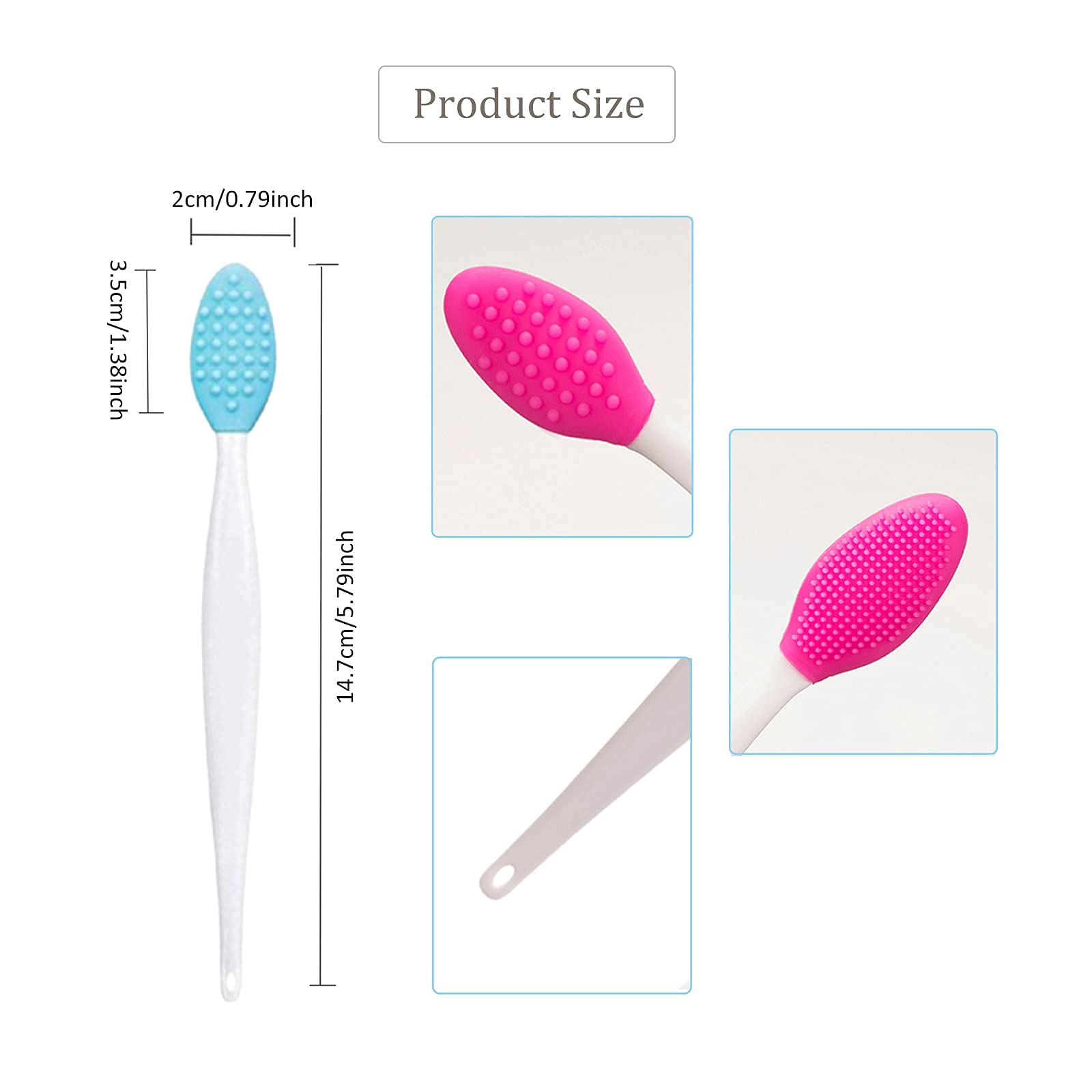 Double Side Silicone Lip Scrub Exfoliator Brushes Reusable Soft Nose Cleaning Brush for Makeup Mask Usage Compatible Schminke