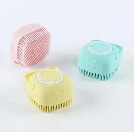 Custom Logo Kids Massage Hair Women Scalp Detangling Brush Silicone Shampoo Brush Pet Bath Brush
