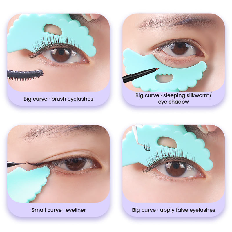 Custom Mini Silicone Eye Makeup Applicators Mascara Application Shields Eyeliner Aid Tools with Big&Small Curves Fit for Different Part of The Eyes