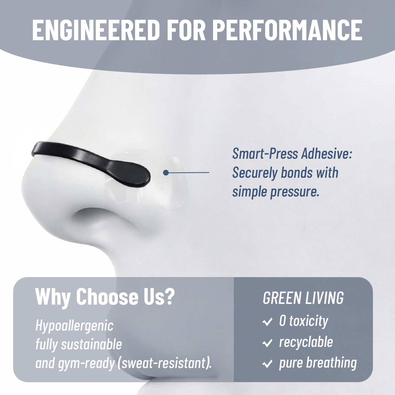 Magnetic Nasal Dilator Comfortable Reusable Magnetic Nose Clip For Better Sleep Magnetic Nose Strip