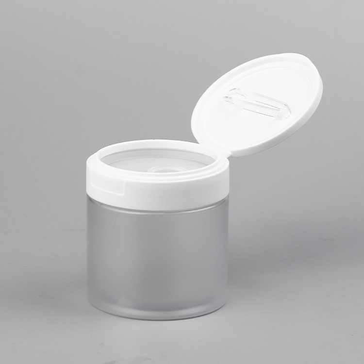 PET Matte Flip-Top Toner Pad Jar 350ml Travel-Friendly For Skincare And Makeup Removal With Tweezer
