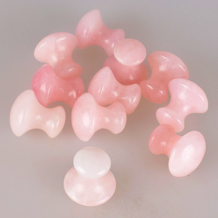Mushroom Shape Rose Quartz Gua Sha Jade Eye Massage Facial Tool Face Lift Remove Wrinkles Massager