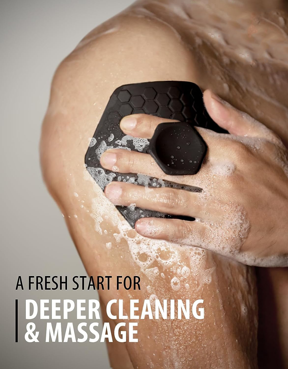 Soft Silicone Body Scrubber Shower Brush Handheld Cleansing Skin Brush Gentle Exfoliating and Lather Well